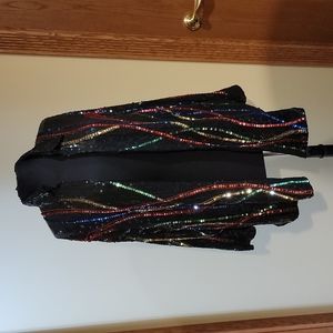 Rima Z, sequined shirt jacket.  1X